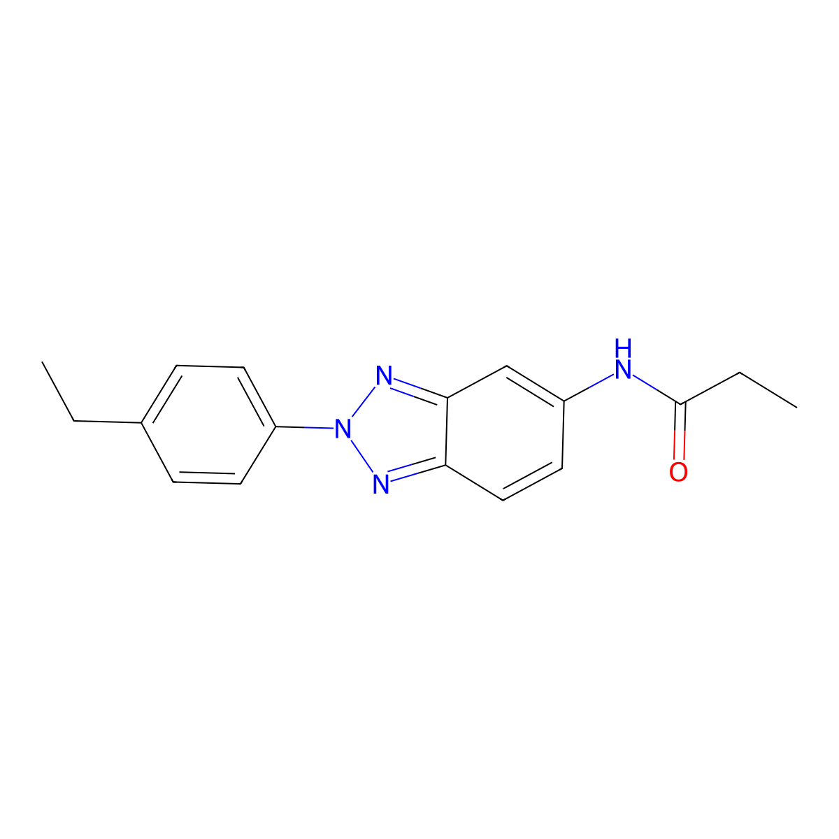 N-[2-(4-ethylphenyl)benzotriazol-5-yl]propanamide molecular structure, CAS 640758-85-6