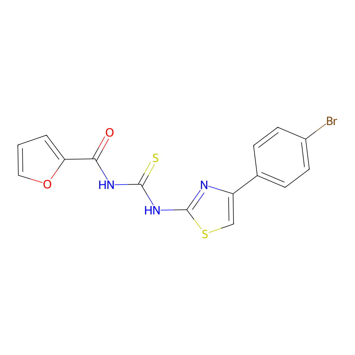 N-[[4-(4-bromophenyl)-1,3-thiazol-2-yl]carbamothioyl]furan-2-carboxamide molecular structure, CAS 640759-07-5
