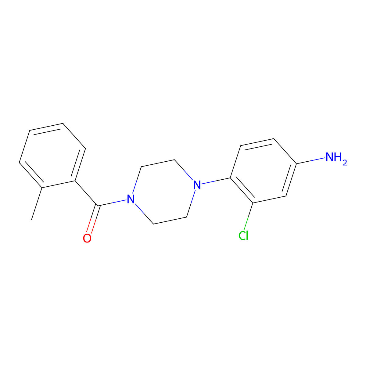 [4-(4-Amino-2-chloro-phenyl)-piperazin-1-yl]-o-tolyl-methanone molecular structure, CAS 640759-19-9