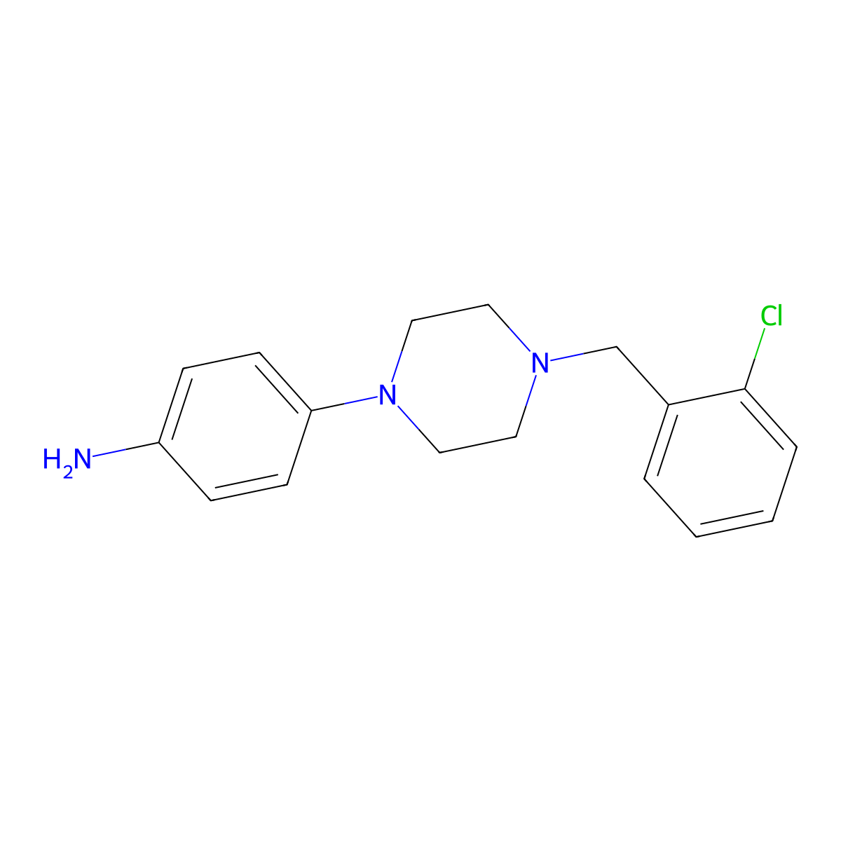 4-(4-(2-Chlorobenzyl)piperazin-1-yl)aniline molecular structure, CAS 640759-22-4
