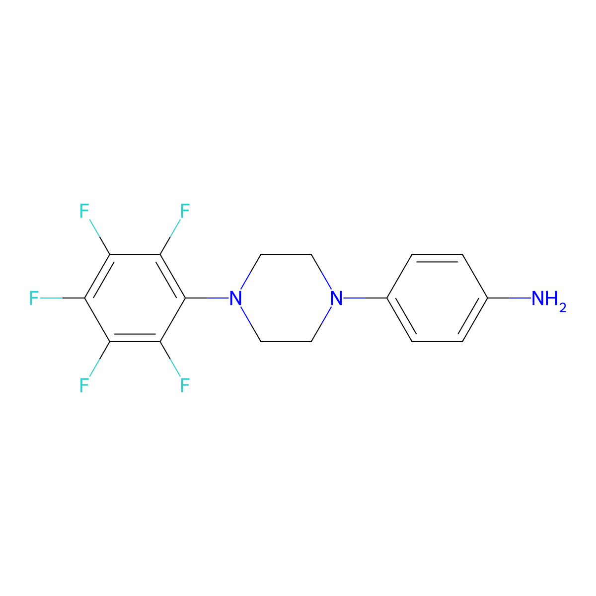 4-[4-(Pentafluorophenyl)piperazin-1-yl]aniline molecular structure, CAS 640759-23-5