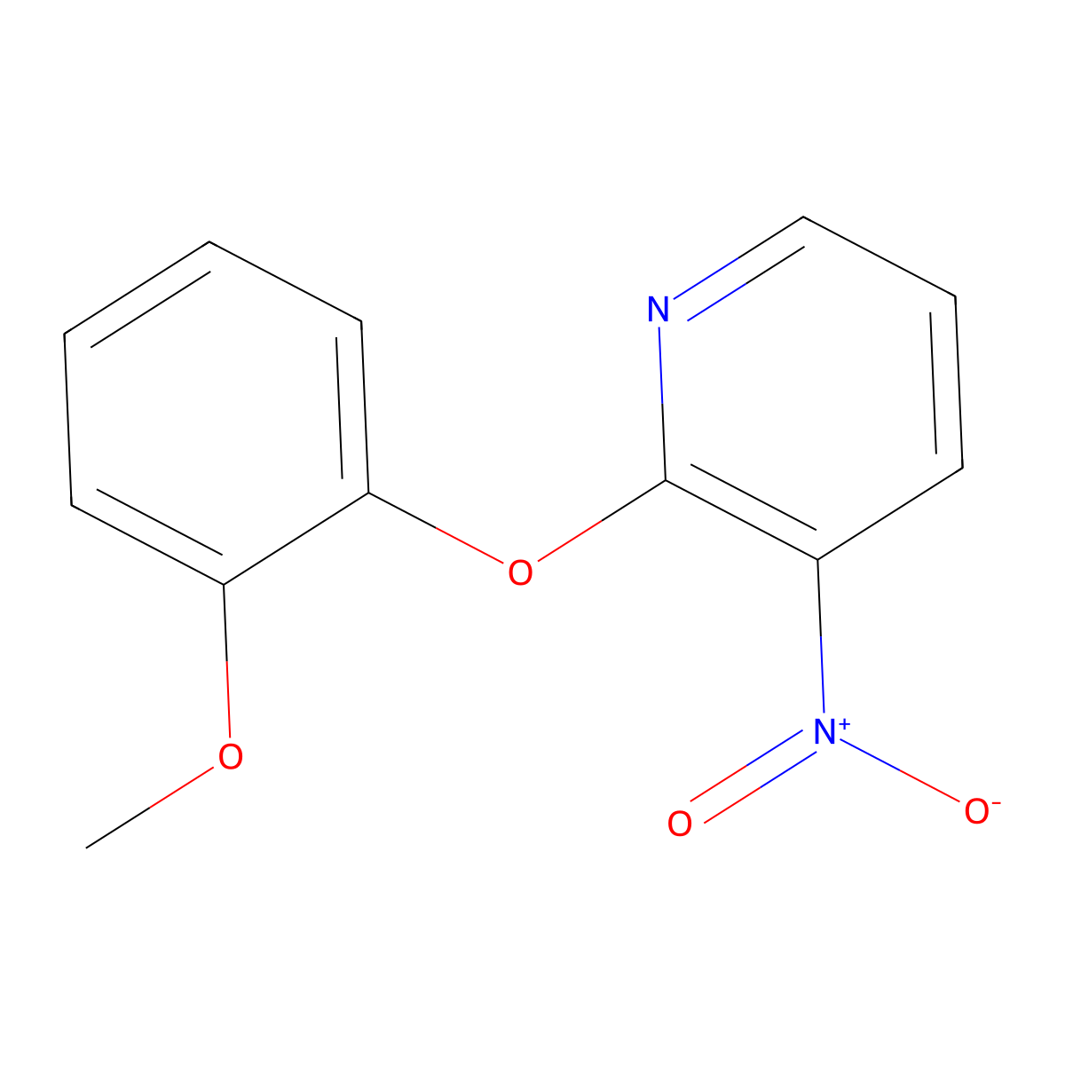 2-(2-Methoxyphenoxy)-3-nitropyridine molecular structure, CAS 640767-37-9