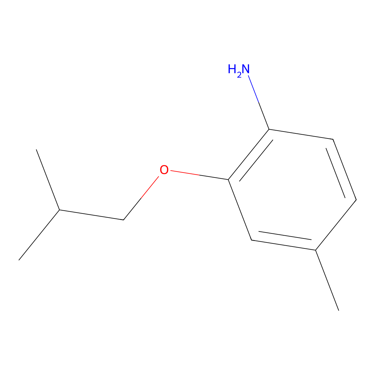 4-Methyl-2-(2-methylpropoxy)aniline molecular structure, CAS 640767-55-1
