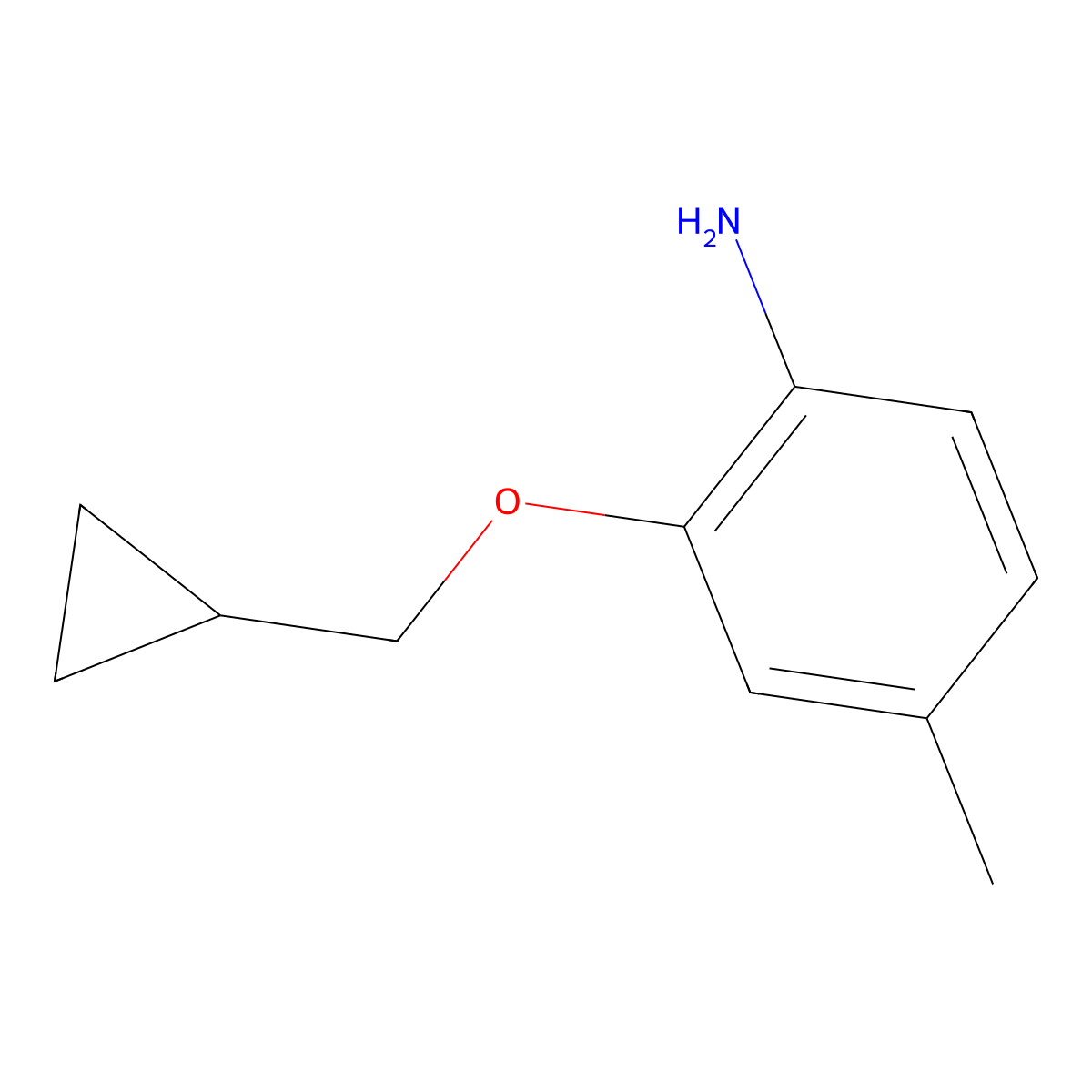 2-(Cyclopropylmethoxy)-4-methylaniline molecular structure, CAS 640767-87-9