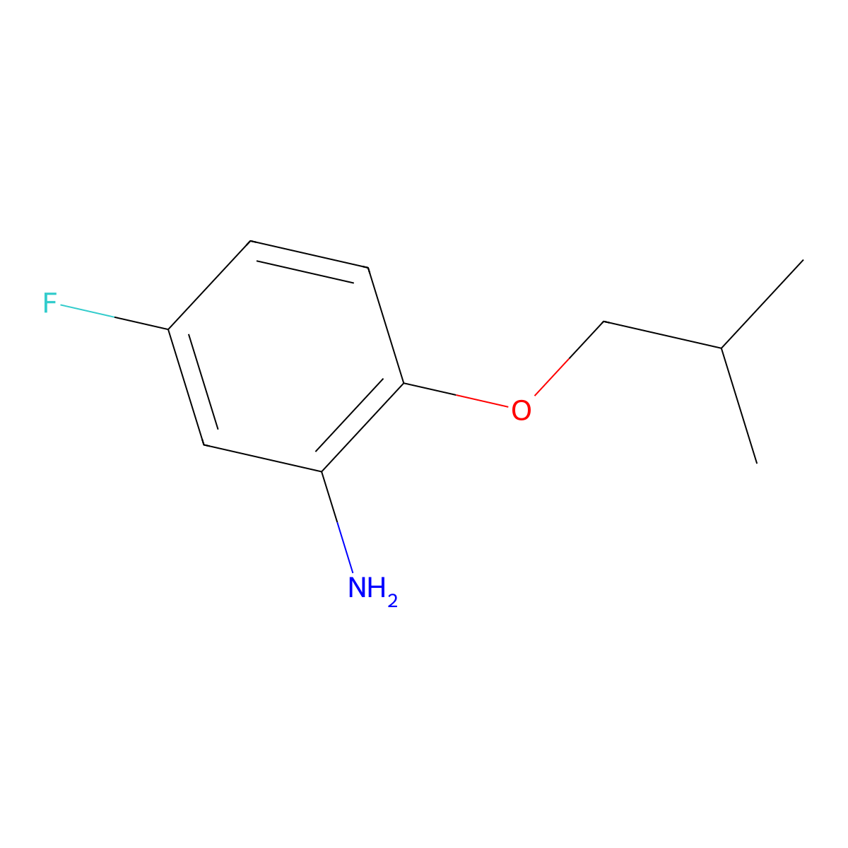 5-Fluoro-2-isobutoxyaniline molecular structure, CAS 640768-04-3