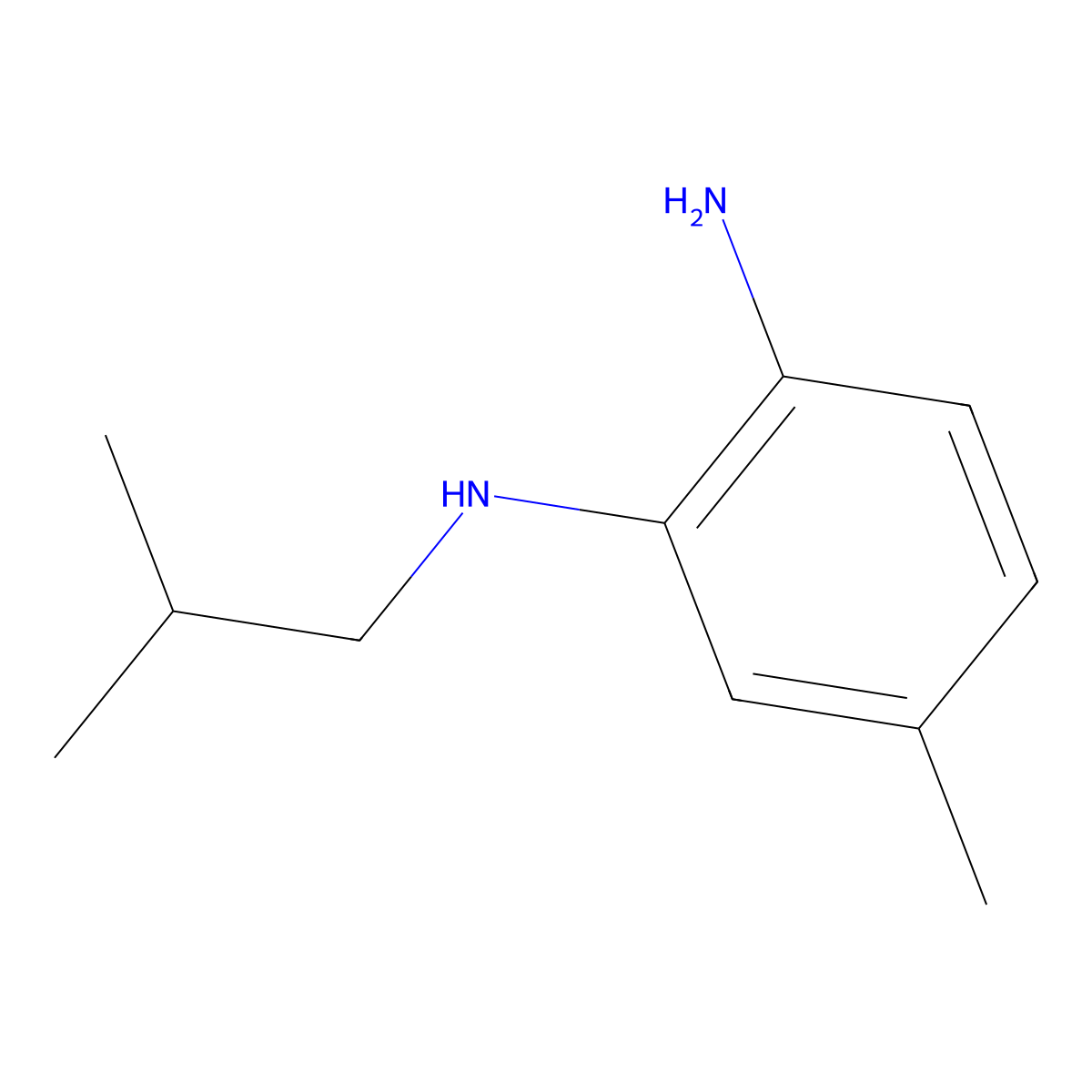 1,2-Benzenediamine, 4-methyl-N2-(2-methylpropyl)- molecular structure, CAS 640768-14-5