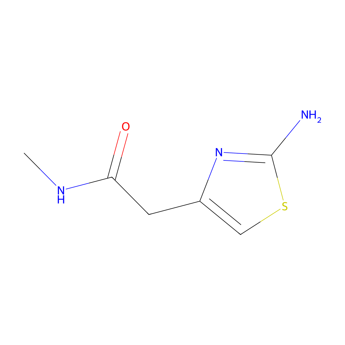 2-(2-amino-1,3-thiazol-4-yl)-N-methylacetamide molecular structure, CAS 640768-50-9