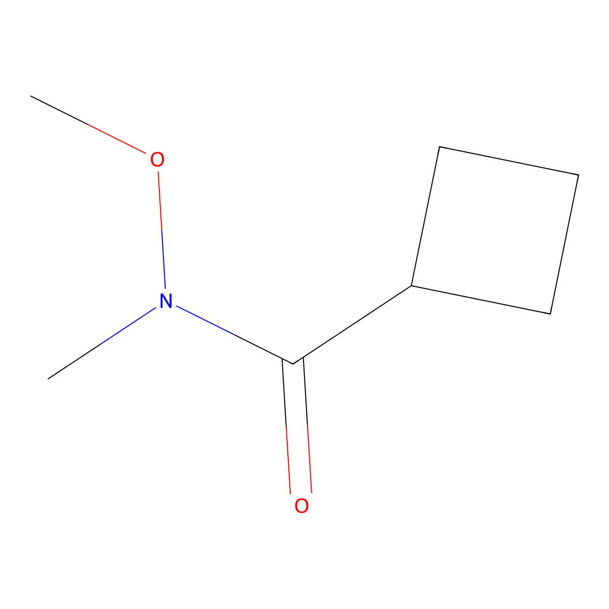 N-methoxy-N-methylcyclobutanecarboxamide molecular structure, CAS 640768-72-5