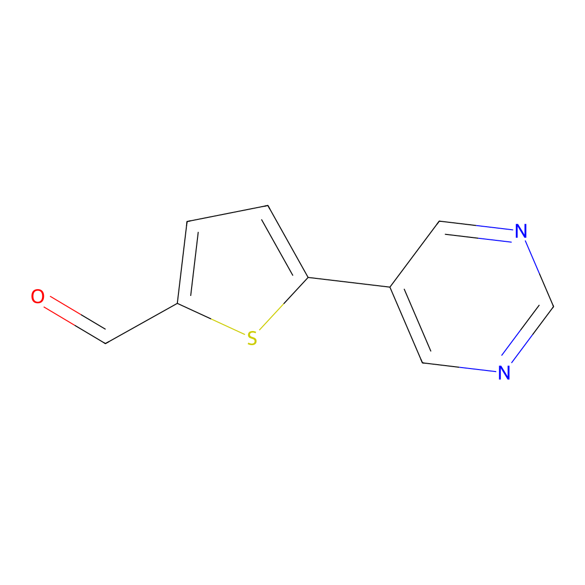 5-(Pyrimidin-5-yl)thiophene-2-carbaldehyde molecular structure, CAS 640769-69-3
