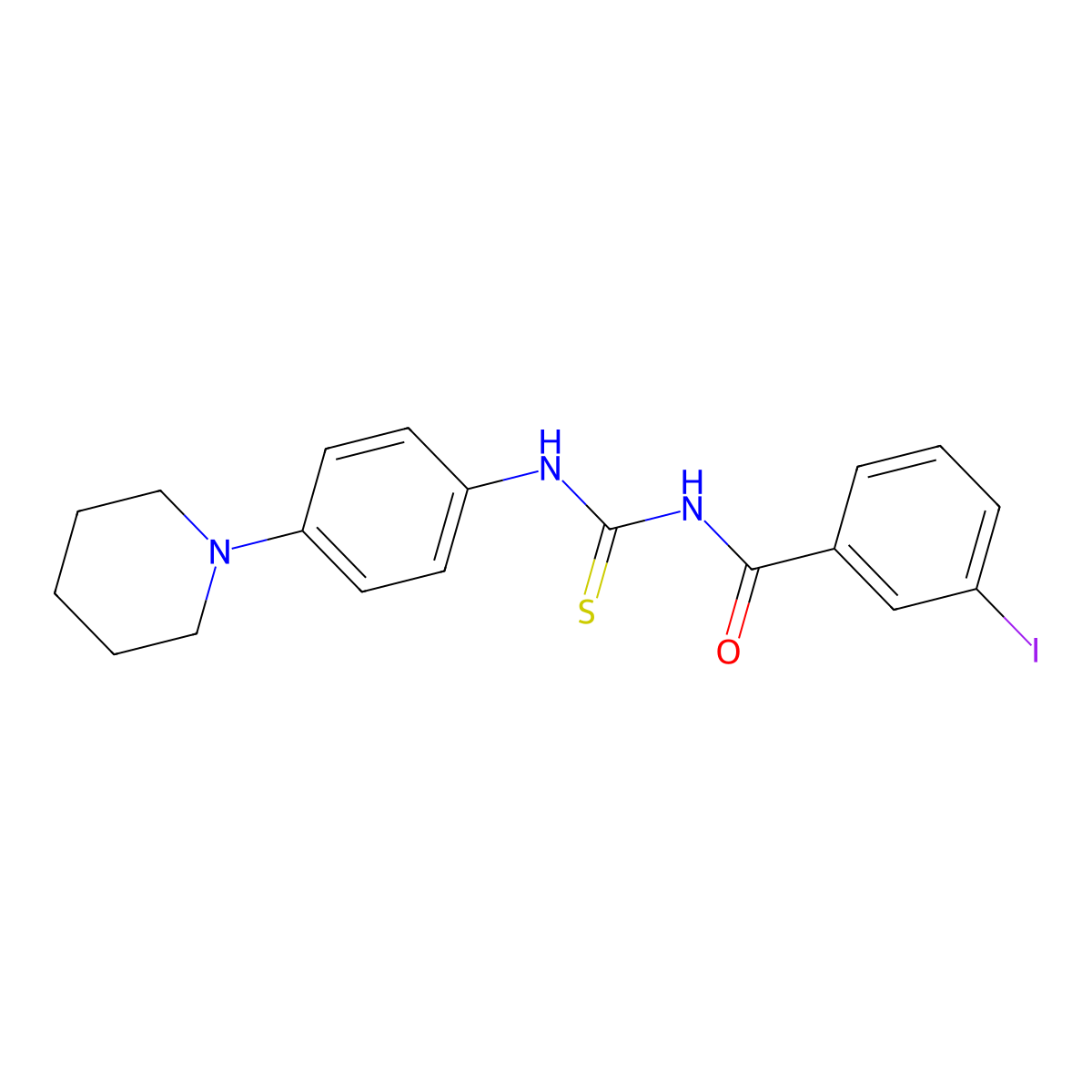 3-iodo-N-{[4-(piperidin-1-yl)phenyl]carbamothioyl}benzamide molecular structure, CAS 6408-66-8