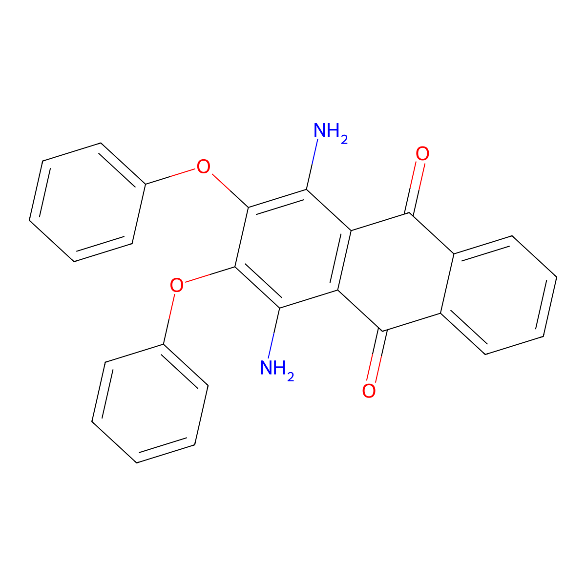 9,10-Anthracenedione, 1,4-diamino-2,3-diphenoxy- molecular structure, CAS 6408-72-6