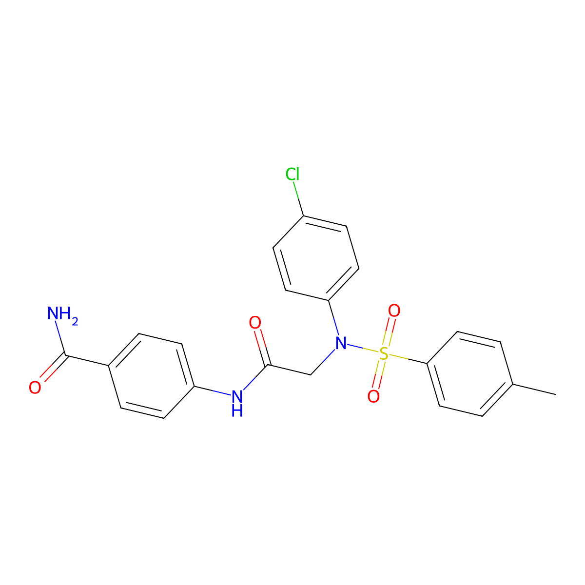 4-[[2-(4-chloro-N-(4-methylphenyl)sulfonylanilino)acetyl]amino]benzamide molecular structure, CAS 6408-74-8