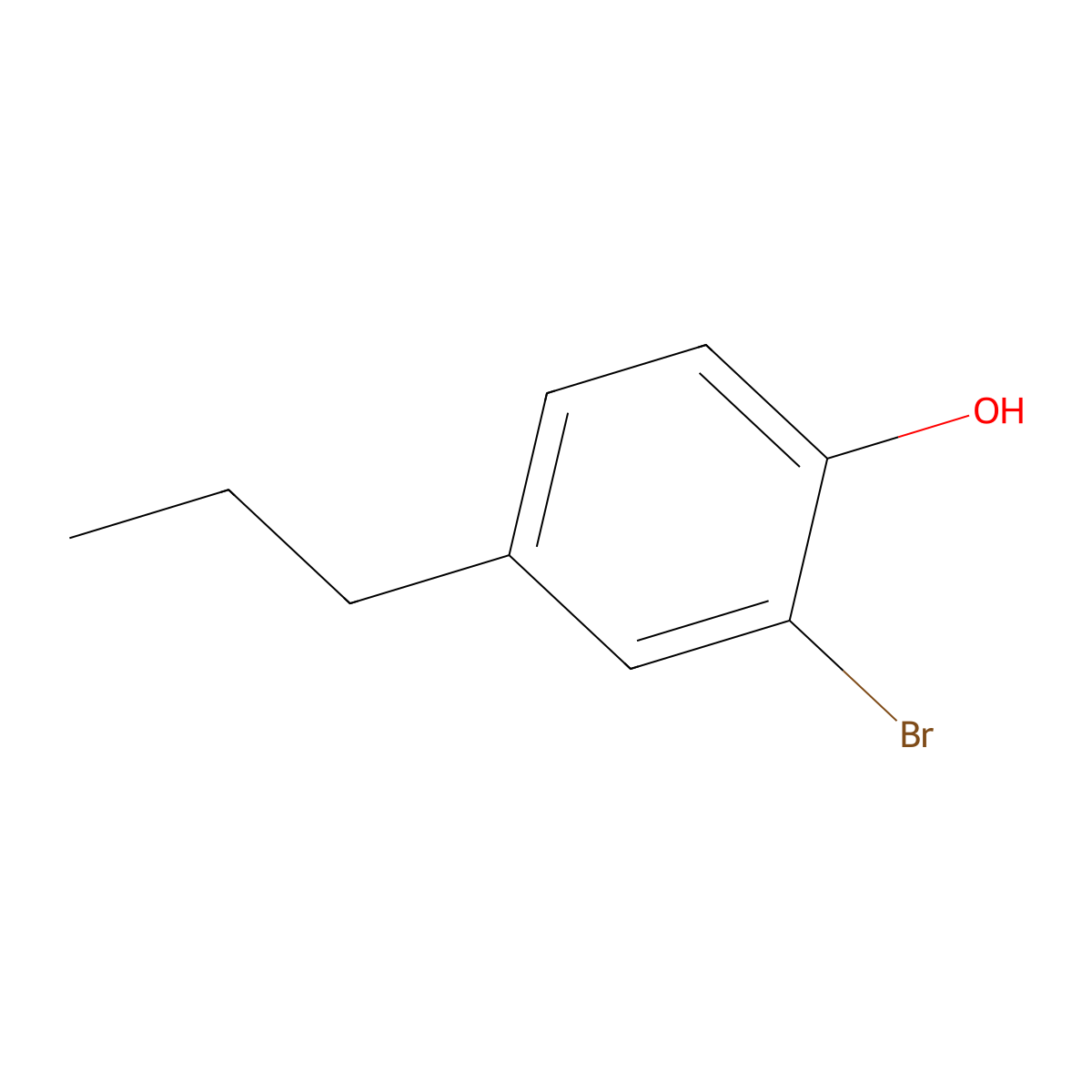 Phenol, 2-bromo-4-propyl- molecular structure, CAS 64080-16-6