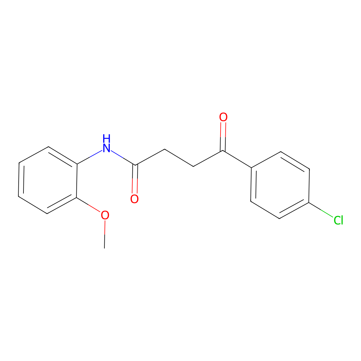 Benzenebutanamide, 4-chloro-N-(2-methoxyphenyl)-gamma-oxo- molecular structure, CAS 64081-82-9