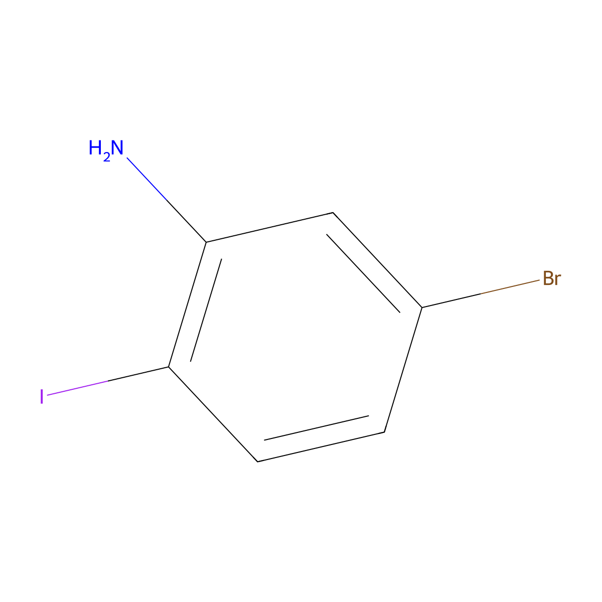 5-Bromo-2-iodoaniline molecular structure, CAS 64085-52-5
