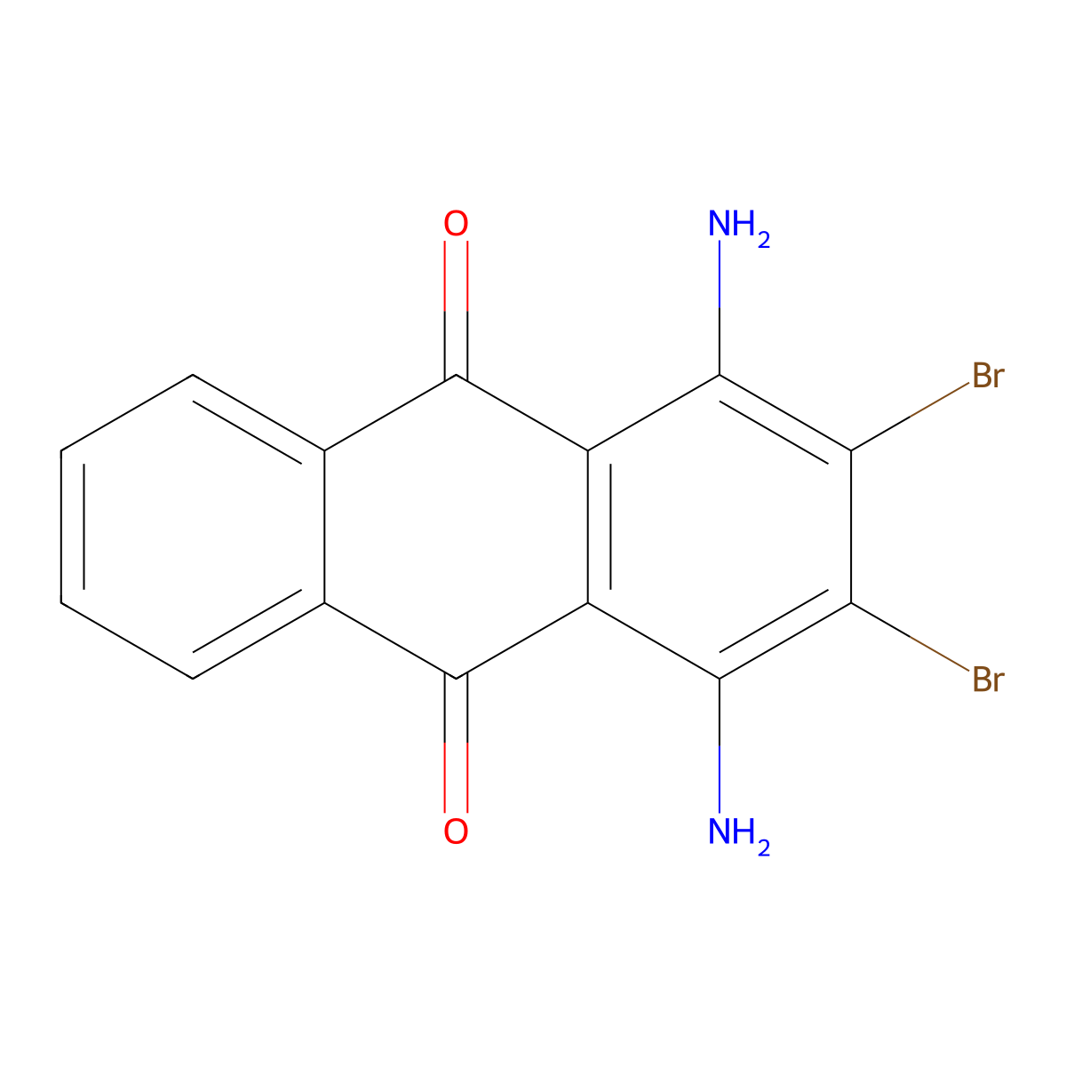 1,4-Diamino-2,3-dibromoanthraquinone molecular structure, CAS 6409-15-0