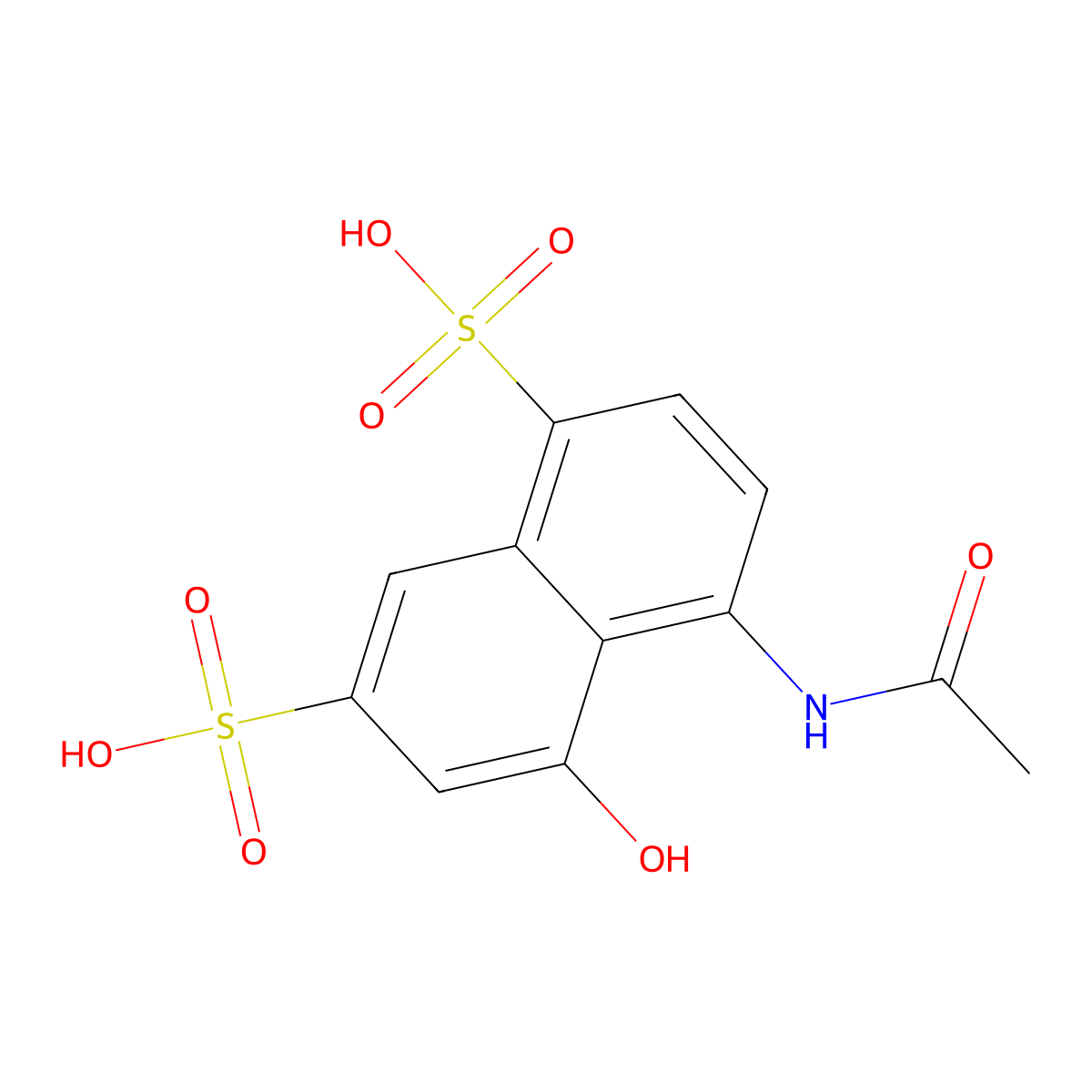 1,7-Naphthalenedisulfonic acid, 4-(acetylamino)-5-hydroxy- molecular structure, CAS 6409-21-8
