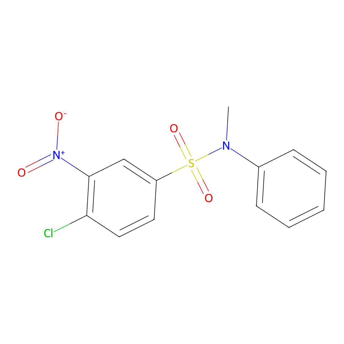 Benzenesulfonamide, 4-chloro-N-methyl-3-nitro-N-phenyl- molecular structure, CAS 6409-51-4