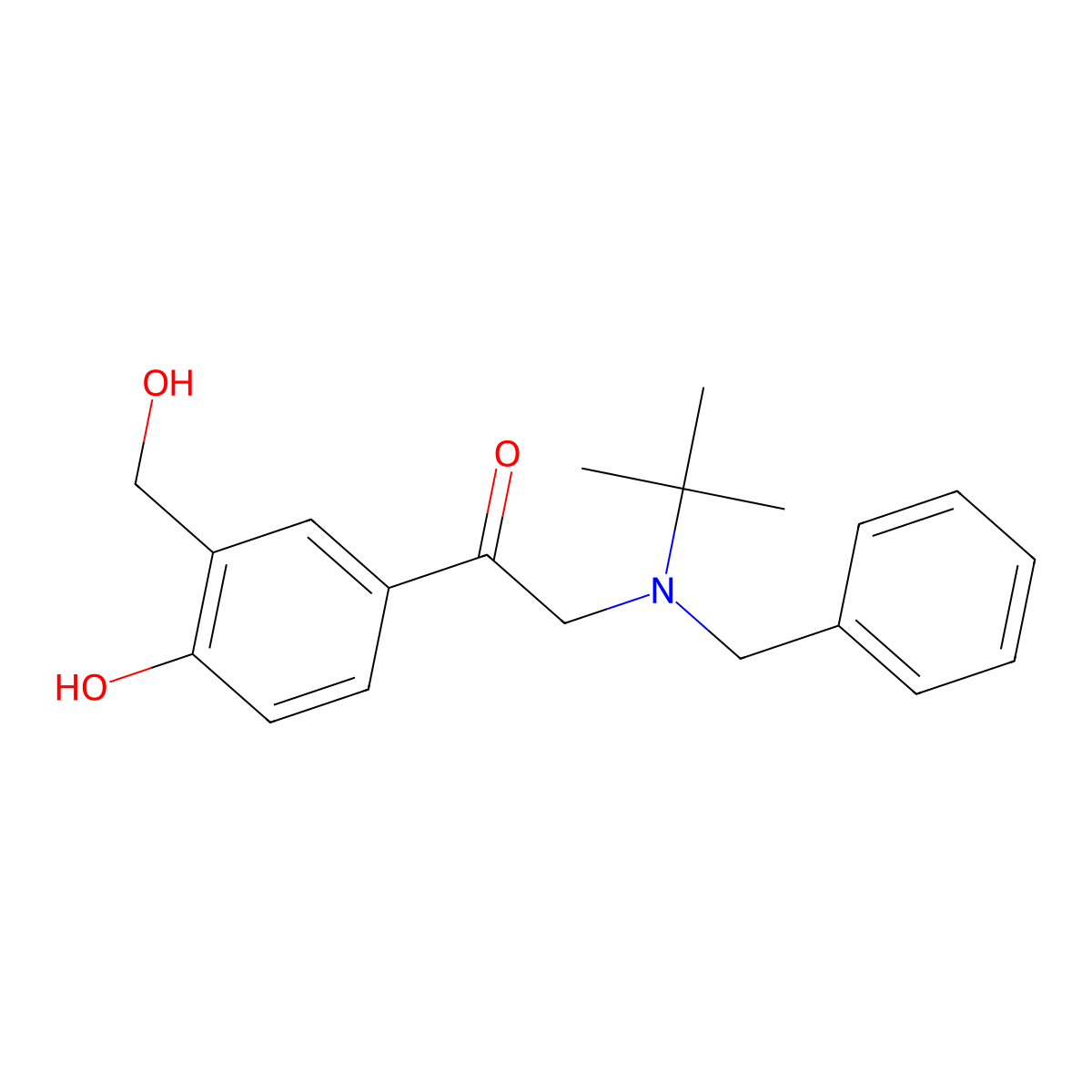N-Benzylalbuterone molecular structure, CAS 64092-10-0