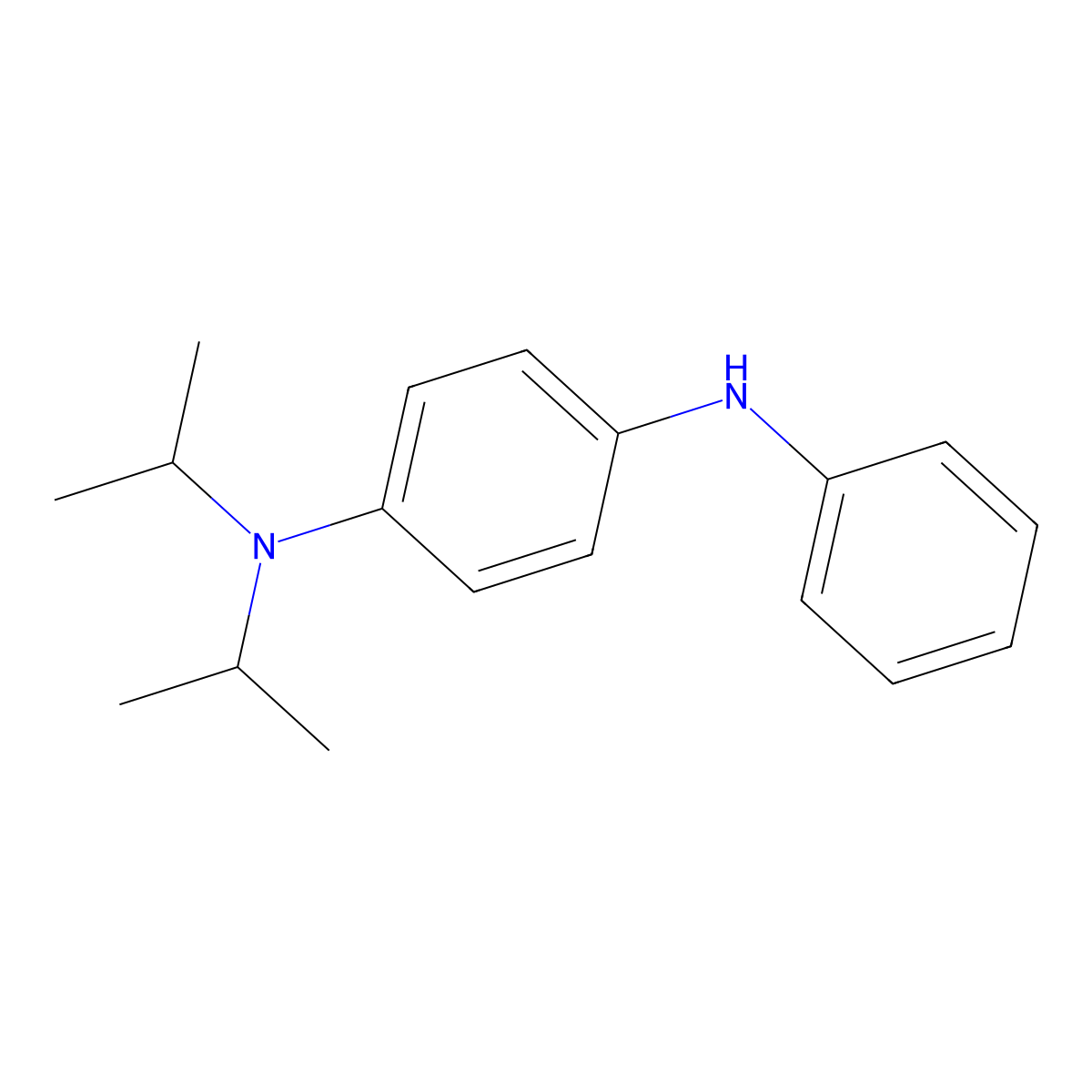 N~4~-Phenyl-N~1~,N~1~-di(propan-2-yl)benzene-1,4-diamine molecular structure, CAS 64092-29-1