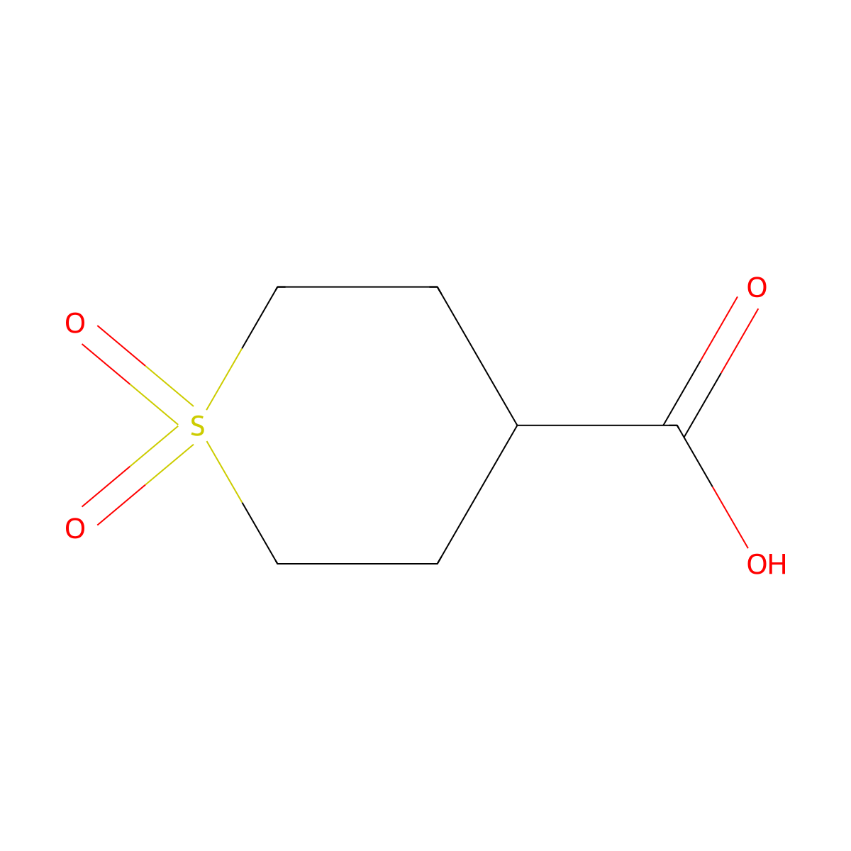 Tetrahydro-2H-thiopyran-4-carboxylic acid 1,1-dioxide molecular structure, CAS 64096-87-3