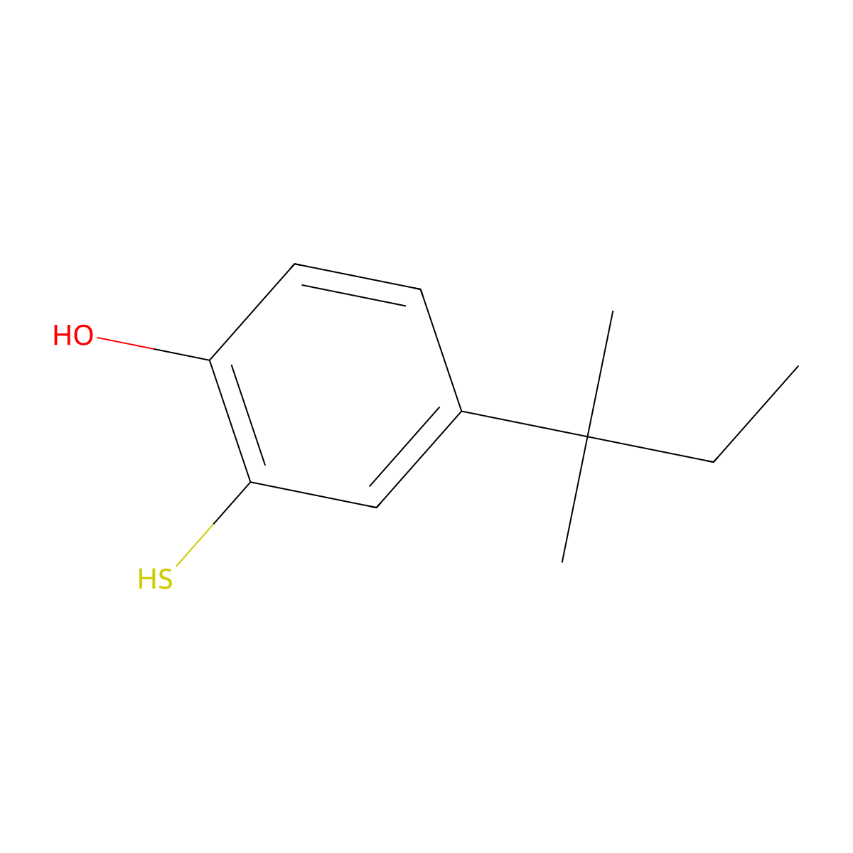 Phenol, 4-(1,1-dimethylpropyl)-2-mercapto- molecular structure, CAS 64096-96-4