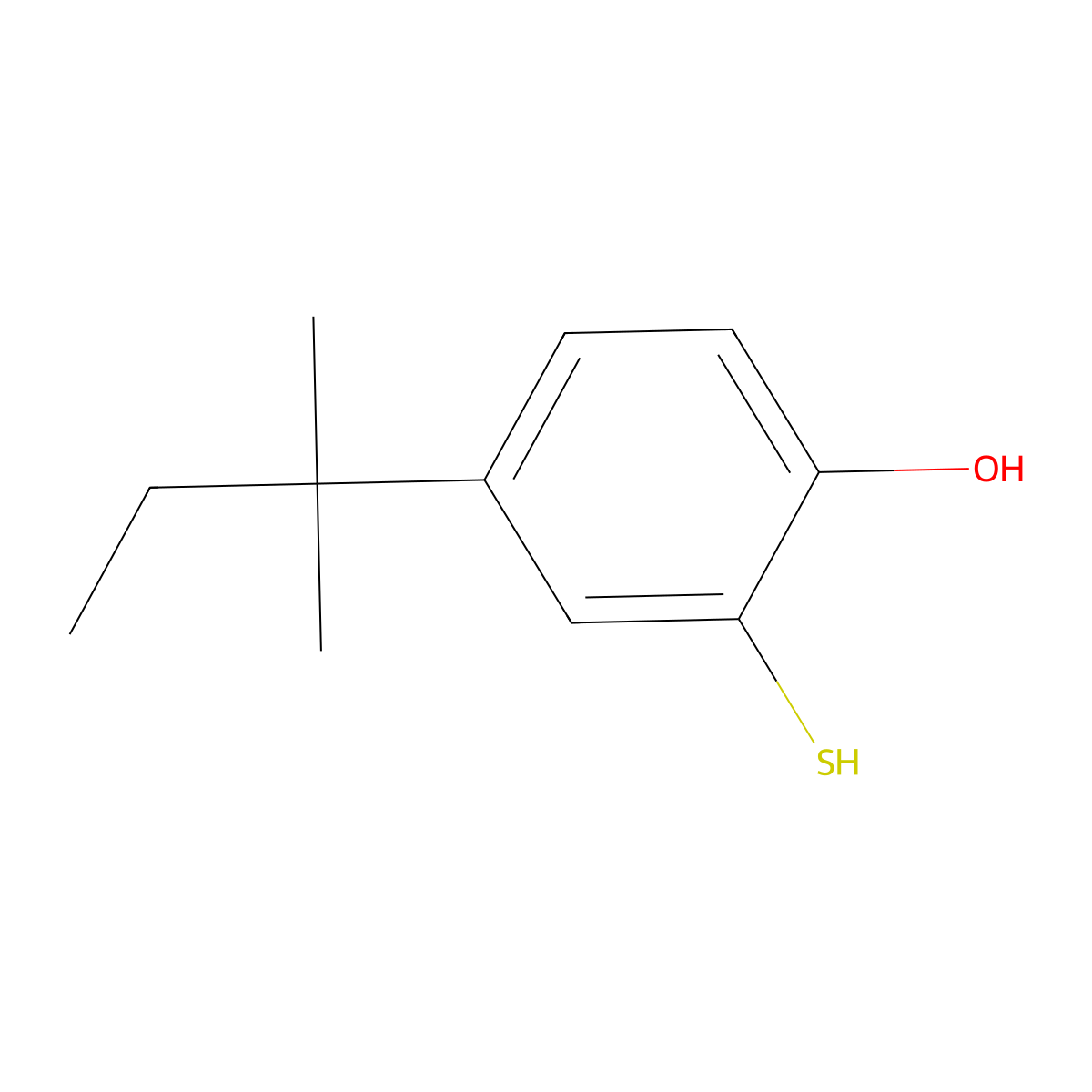 Phenol, 4-(1,1-dimethylpropyl)-2-mercapto- molecular structure, CAS 64096-96-4