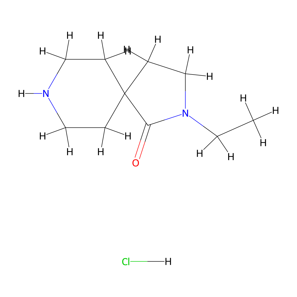 2-Ethyl-2,8-diazaspiro[4.5]decan-1-one hydrochloride molecular structure, CAS 64097-86-5
