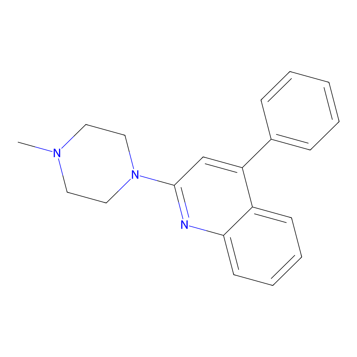 2-(4-Methylpiperazin-1-yl)-4-phenylquinoline molecular structure, CAS 64097-94-5
