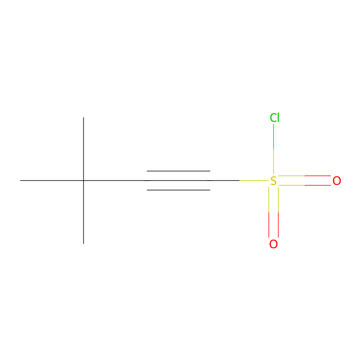 3,3-Dimethylbut-1-yne-1-sulfonyl chloride molecular structure, CAS 64099-81-6