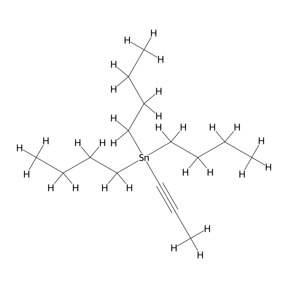 Tributyl(prop-1-yn-1-yl)stannane molecular structure, CAS 64099-82-7