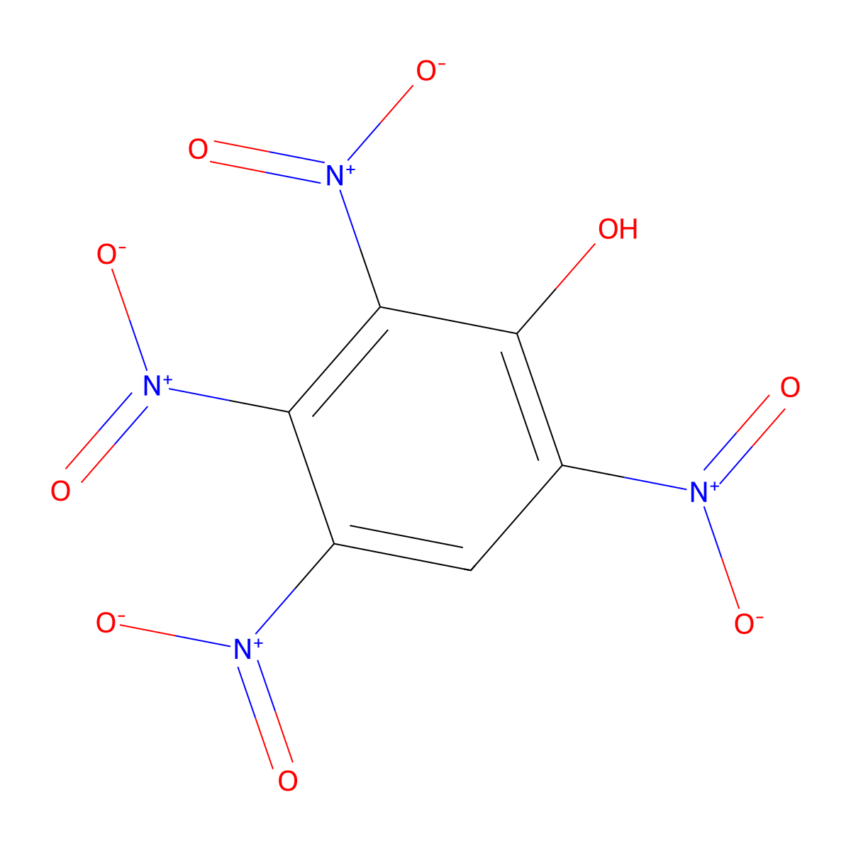 2,3,4,6-Tetranitrophenol molecular structure, CAS 641-16-7