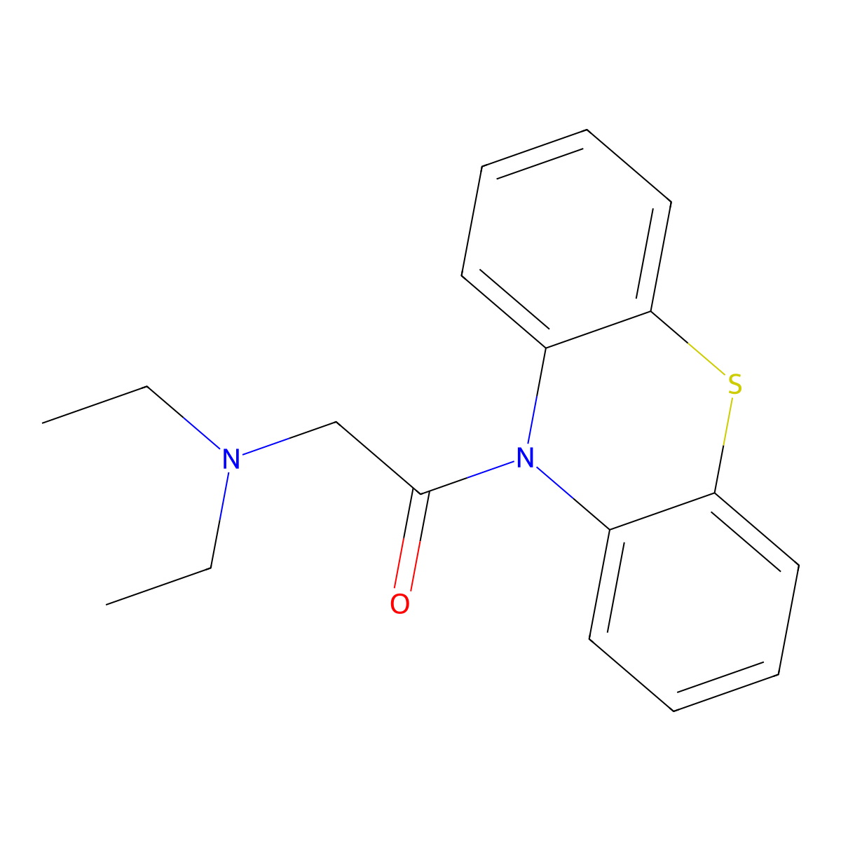 2-(Diethylamino)-1-(10H-phenothiazin-10-yl)ethanone molecular structure, CAS 641-33-8