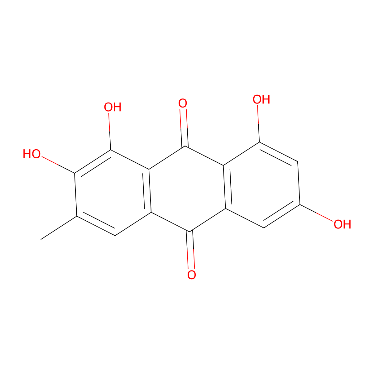 2-Hydroxyemodin molecular structure, CAS 641-90-7