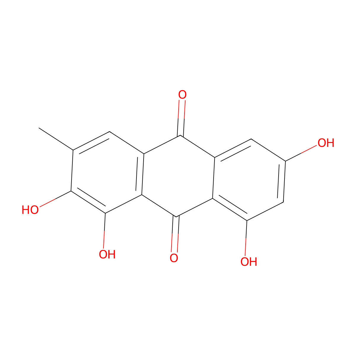 2-Hydroxyemodin molecular structure, CAS 641-90-7