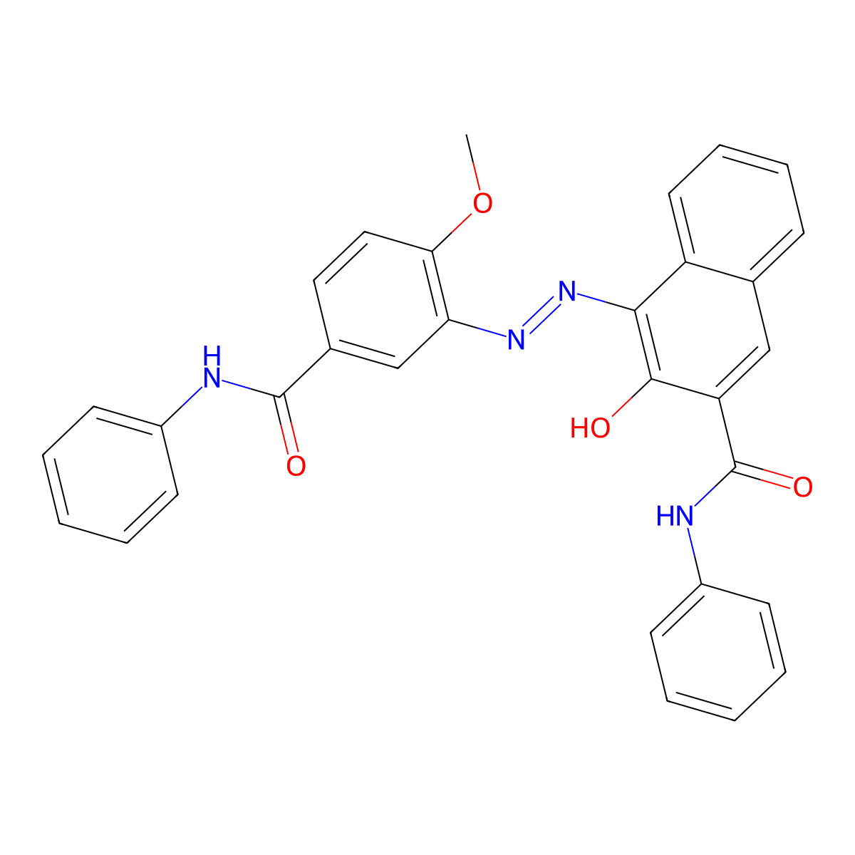 4-((5-(anilino)carbonyl-2-methoxyphenyl)azo)-3-hydroxy-N-phenylnaphthalene-2-carboxamide molecular structure, CAS 6410-29-3