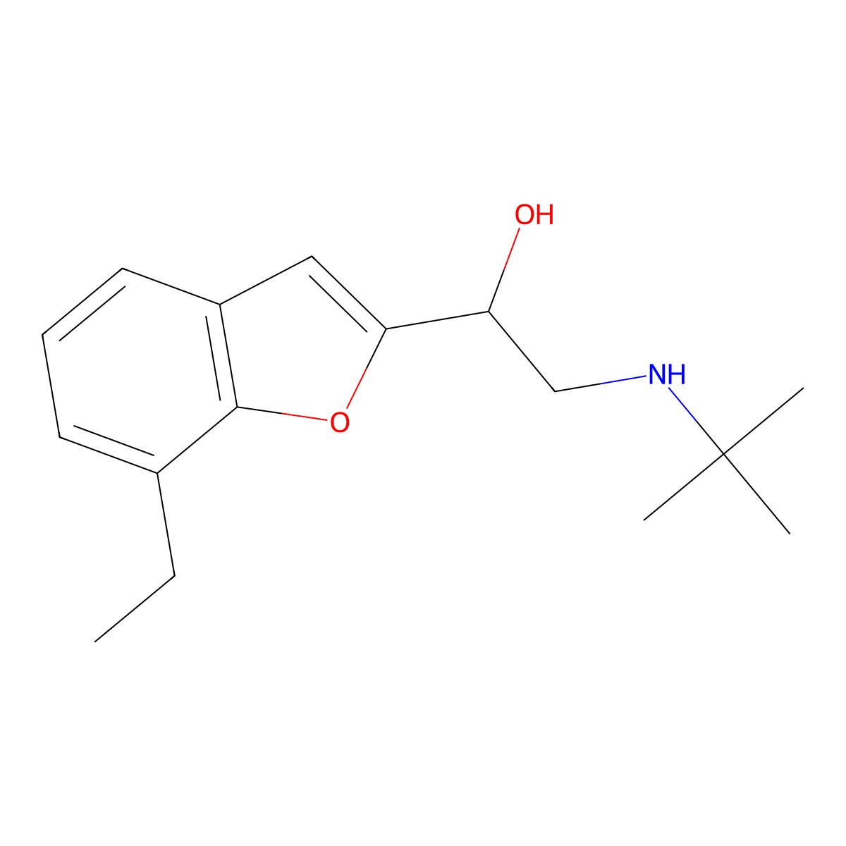 Bufuralol, (+)- molecular structure, CAS 64100-61-4