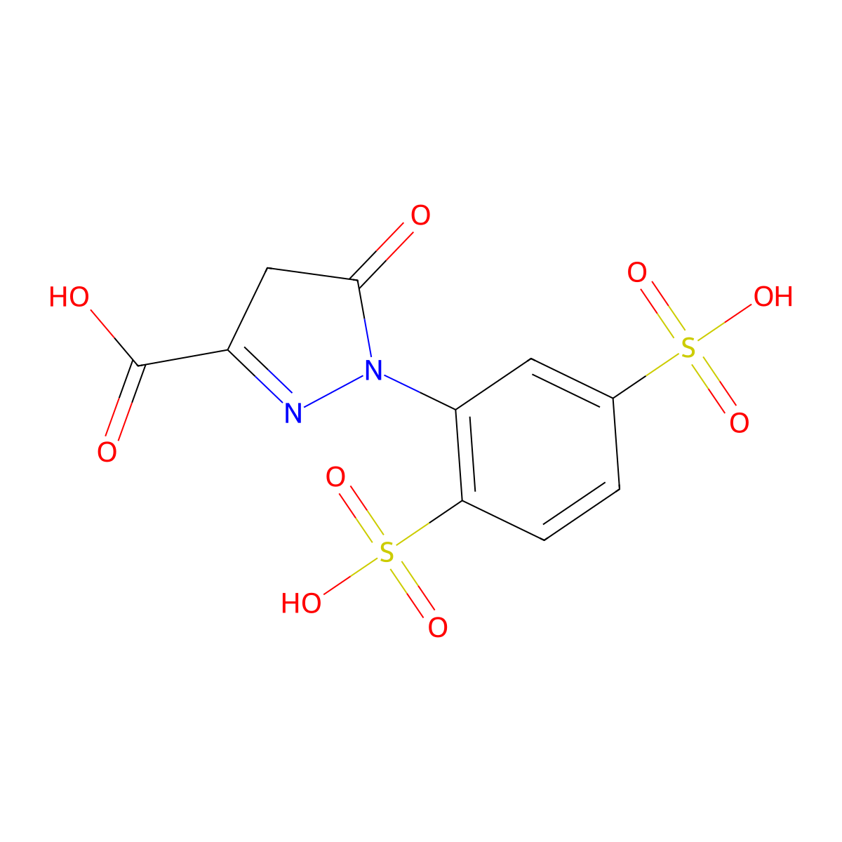 1-(2,5-Disulphophenyl)-4,5-dihydro-5-oxo-1H-pyrazole-3-carboxylic acid molecular structure, CAS 6411-56-9