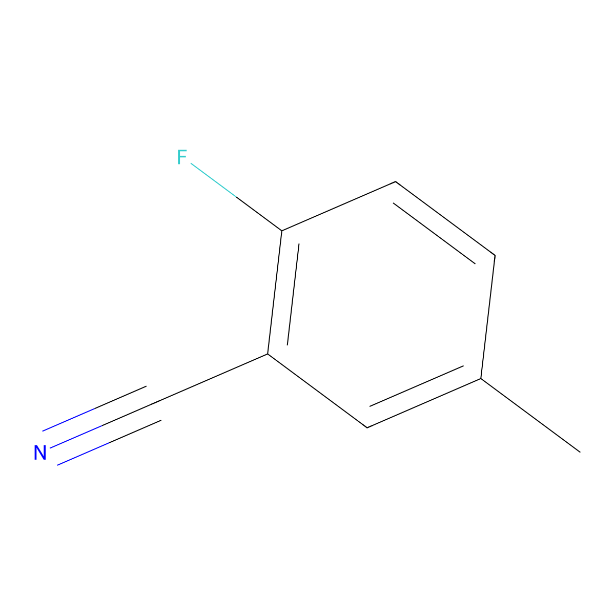 2-Fluoro-5-methylbenzonitrile molecular structure, CAS 64113-84-4