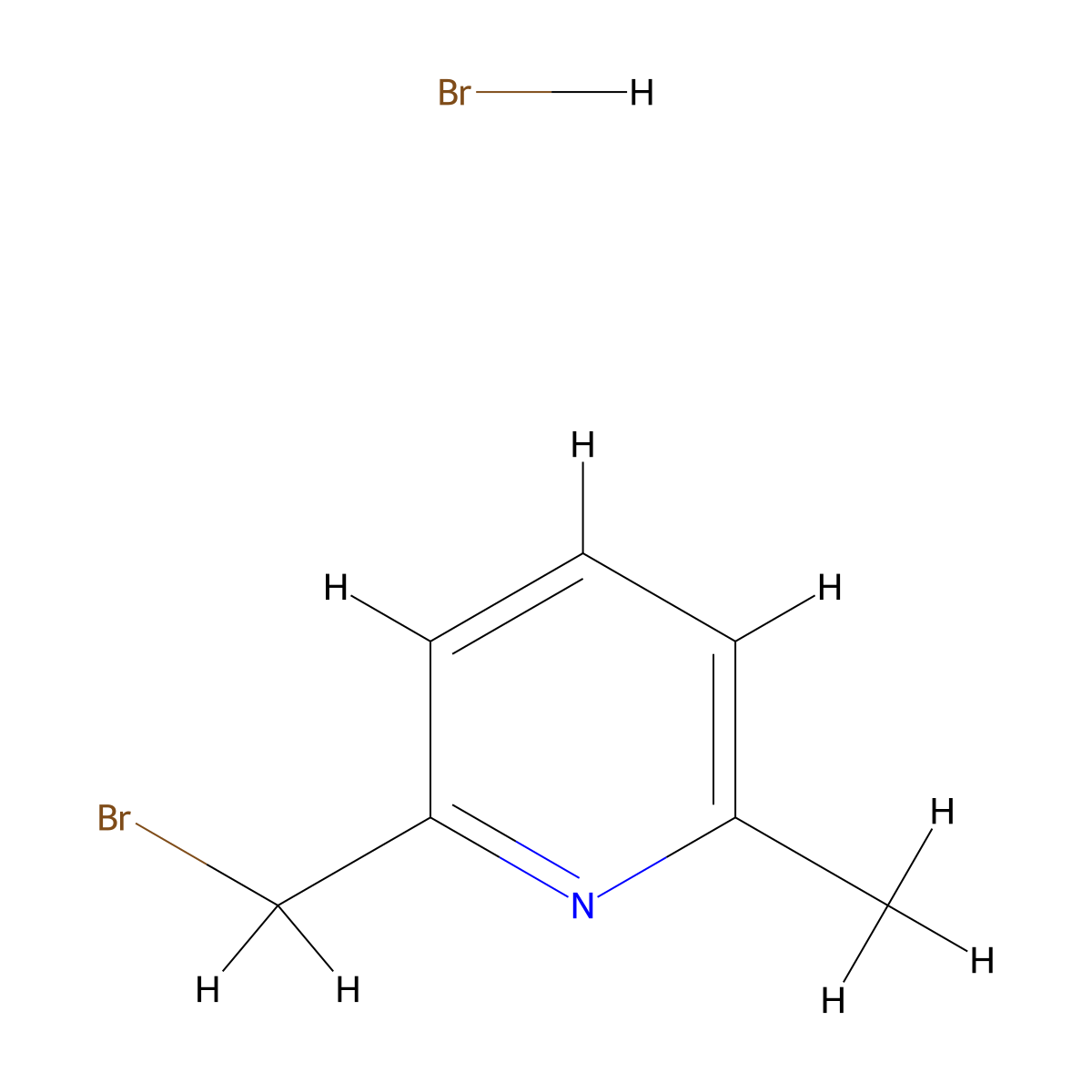 2-(Bromomethyl)-6-methylpyridine hydrobromide molecular structure, CAS 64114-29-0