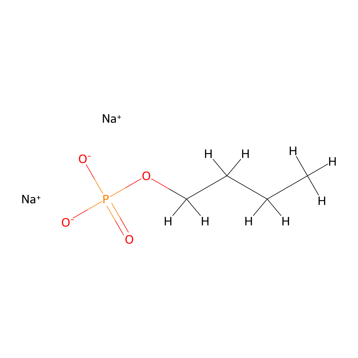 Phosphoric acid, monobutyl ester, sodium salt (1:2) molecular structure, CAS 64114-42-7
