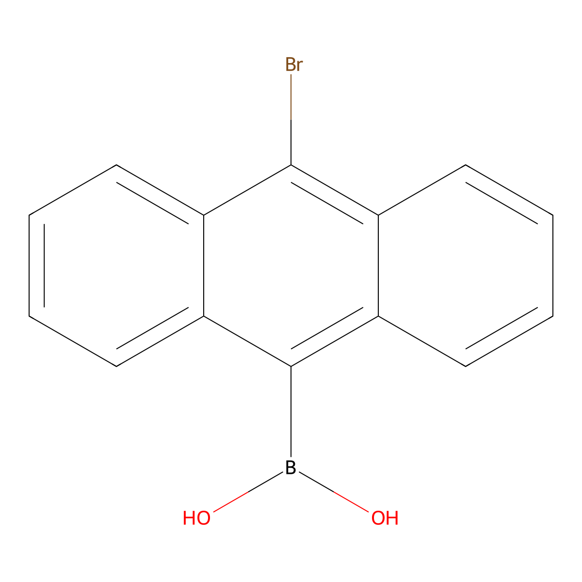 10-Bromoanthracene-9-boronic acid molecular structure, CAS 641144-16-3