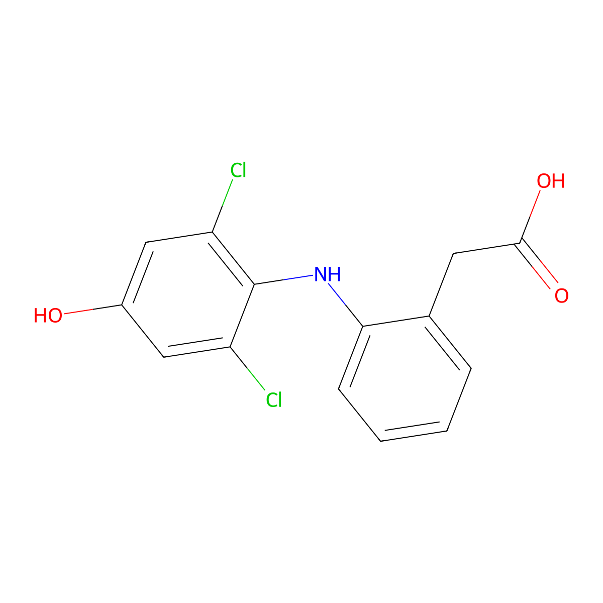 4'-Hydroxydiclofenac molecular structure, CAS 64118-84-9
