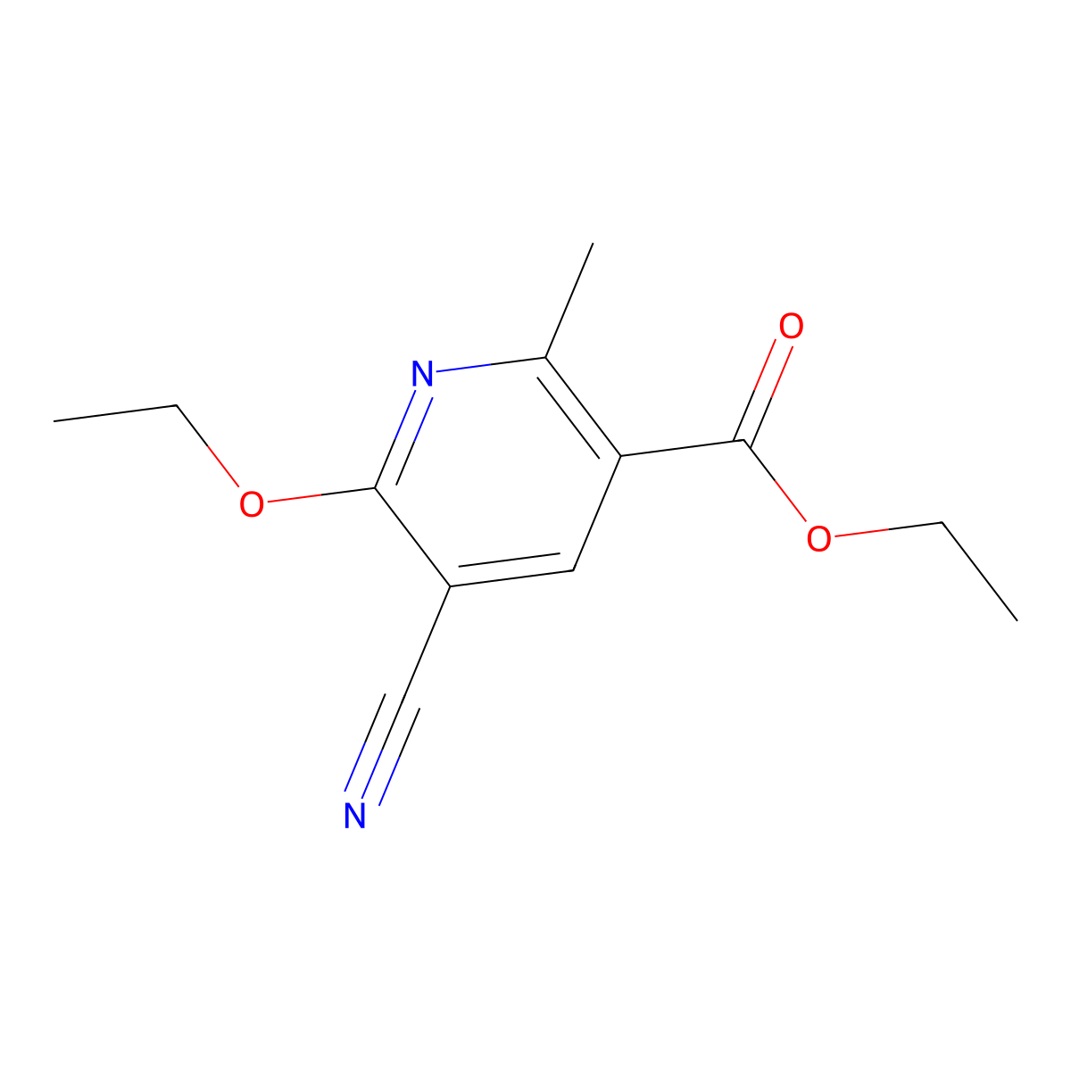 Ethyl 5-cyano-6-ethoxy-2-methylnicotinate molecular structure, CAS 64119-44-4