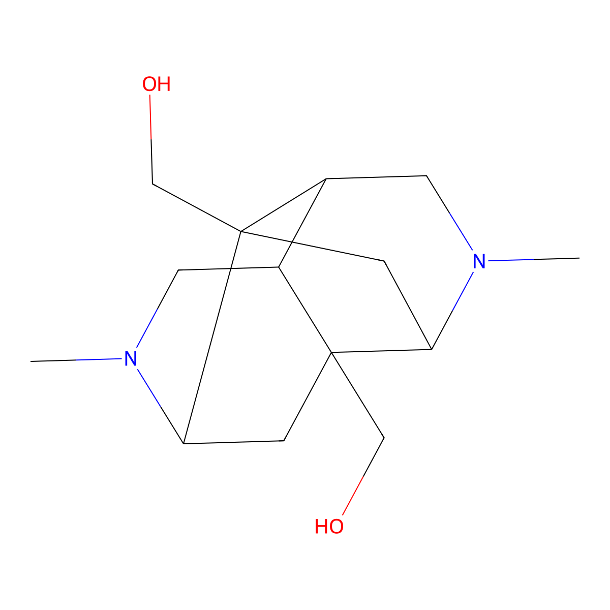 Octahydro-2,6-dimethyl-3,8:4,7-dimethano-2,6-naphthyridine-4,8-dimethanol molecular structure, CAS 64119-88-6