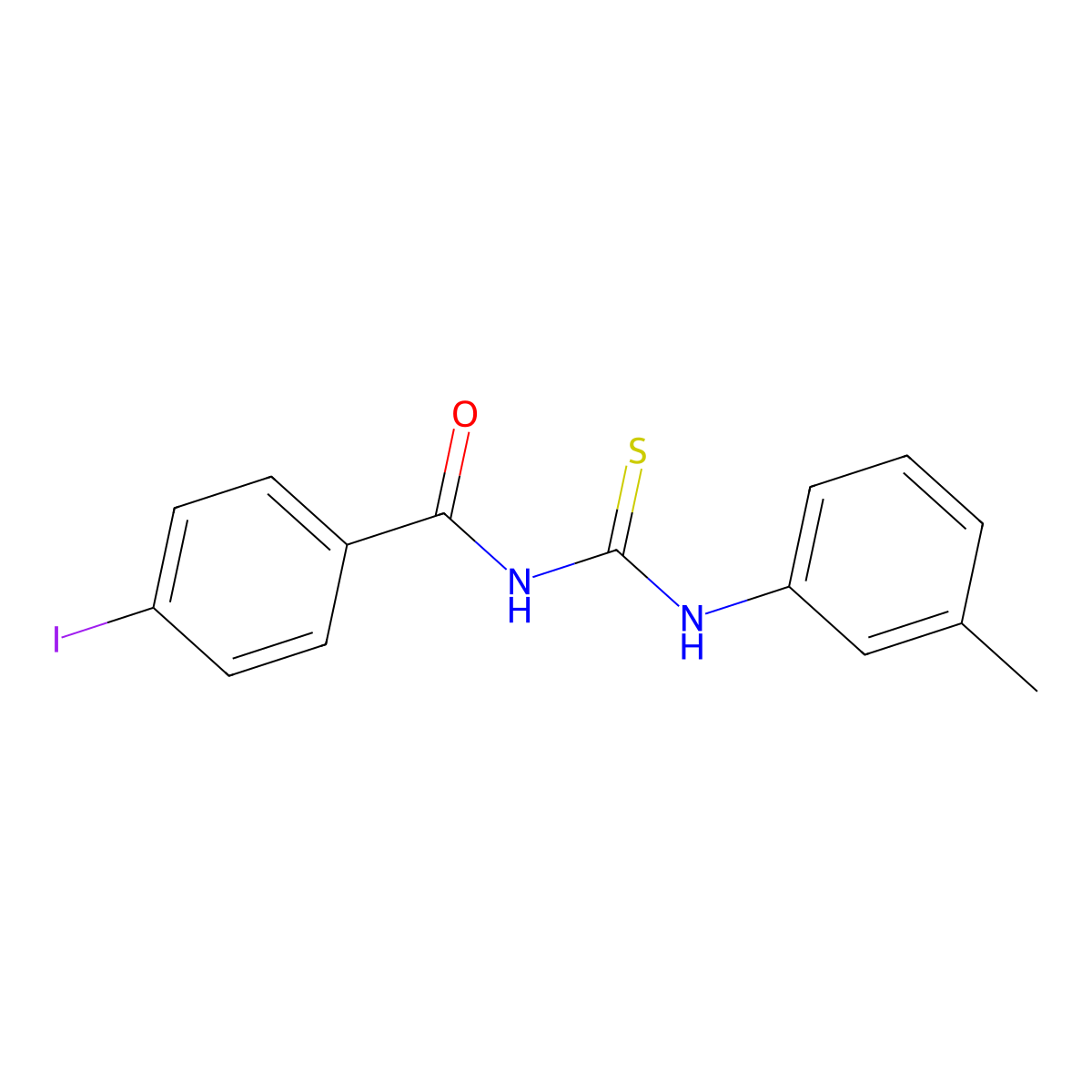 4-iodo-N-[(3-methylphenyl)carbamothioyl]benzamide molecular structure, CAS 6412-77-7