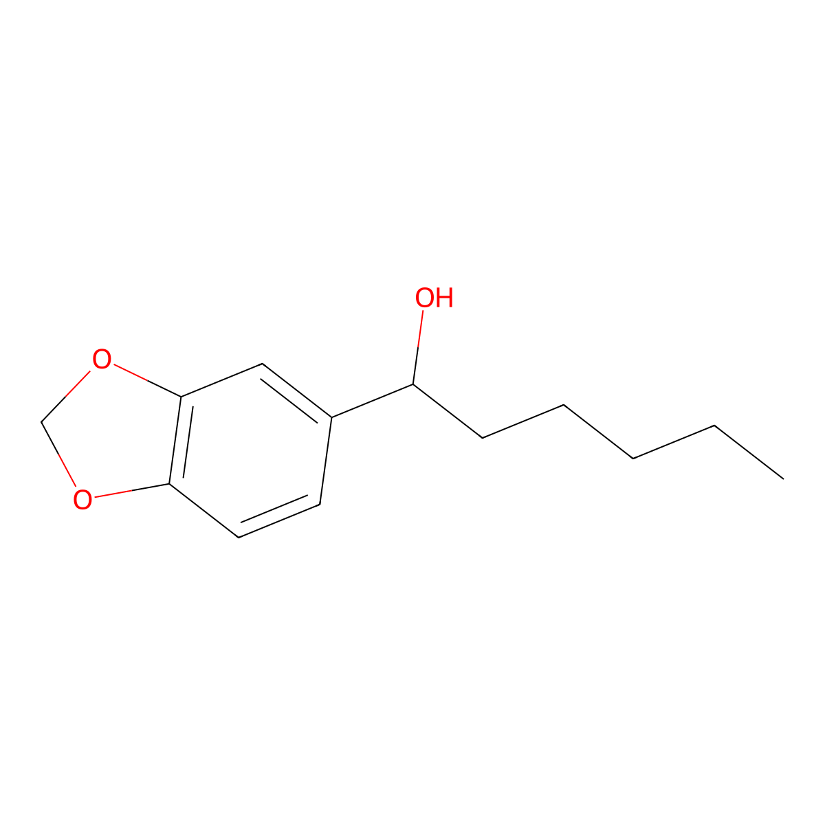 1-(1,3-Benzodioxol-5-yl)hexan-1-ol molecular structure, CAS 6412-93-7