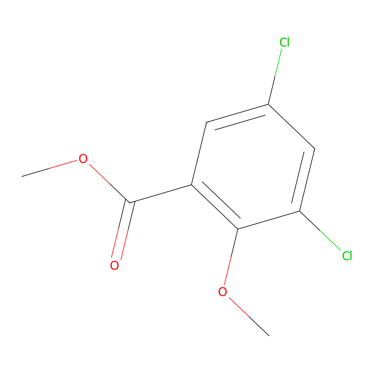 Methyl 3,5-dichloro-2-methoxybenzoate molecular structure, CAS 64122-23-2