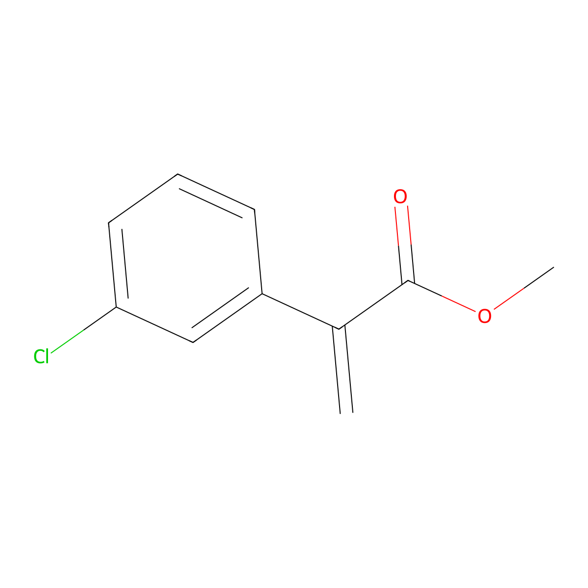 Methyl 2-(3-chlorophenyl)prop-2-enoate molecular structure, CAS 64123-83-7