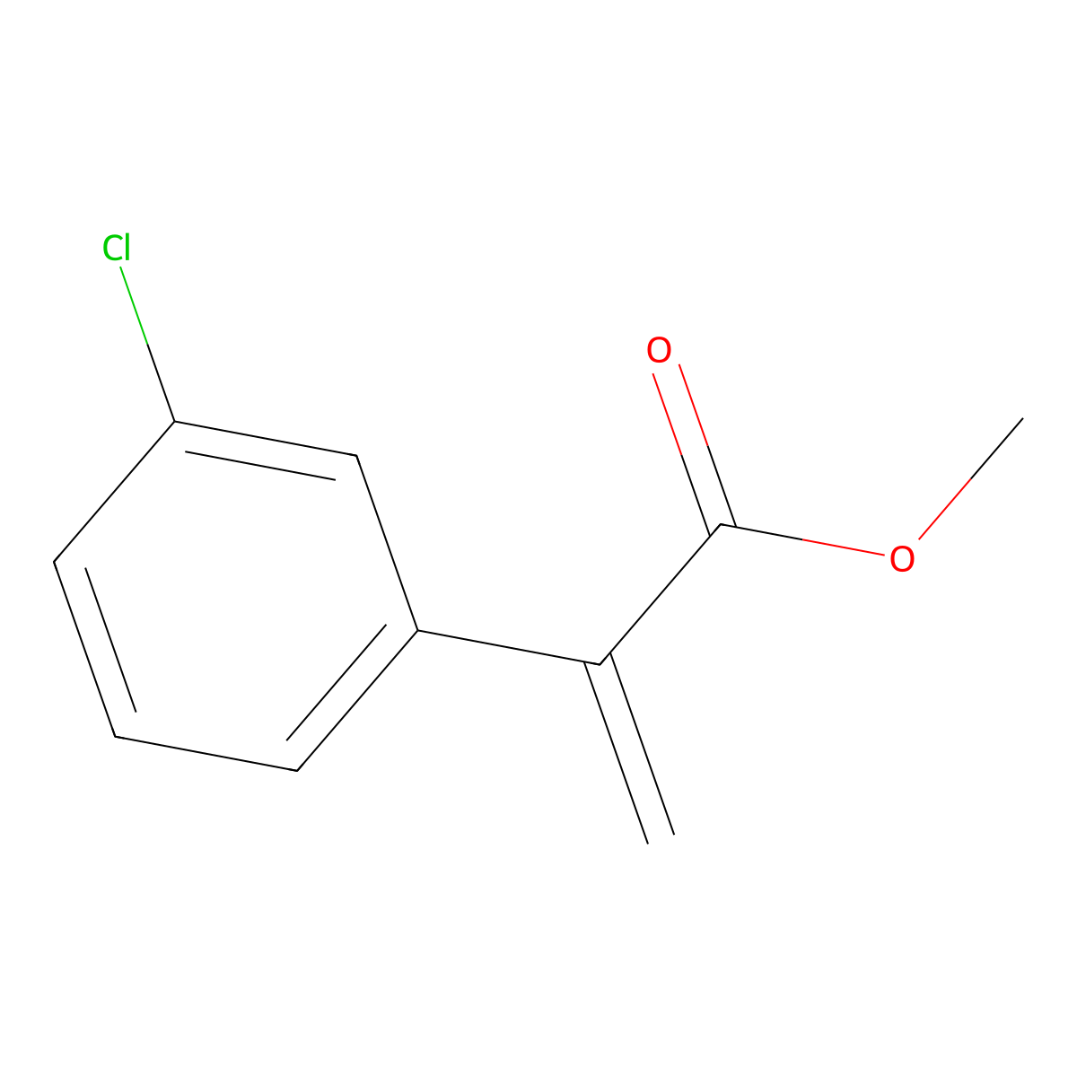 Methyl 2-(3-chlorophenyl)prop-2-enoate molecular structure, CAS 64123-83-7